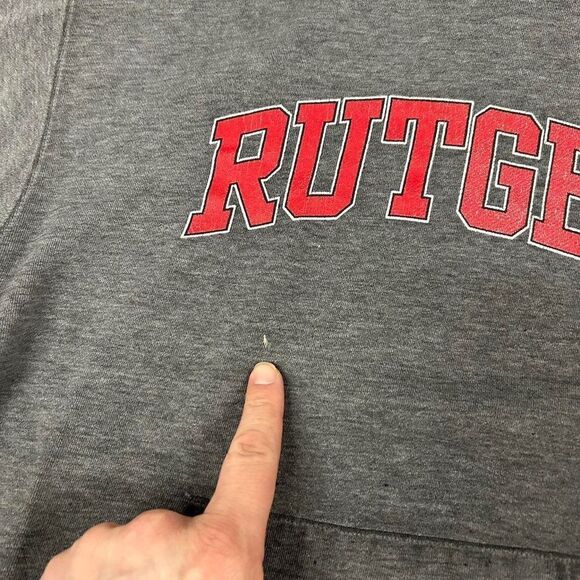 Vintage Jansport Rutgers University Gray Hoodie Pullover Sweatshirt Size Medium - Picture 5 of 5